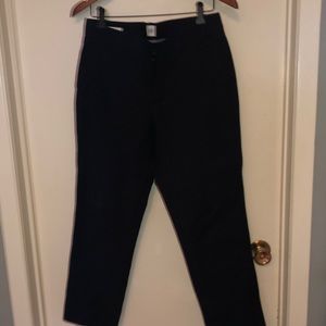 Navy blue slim cropped pants